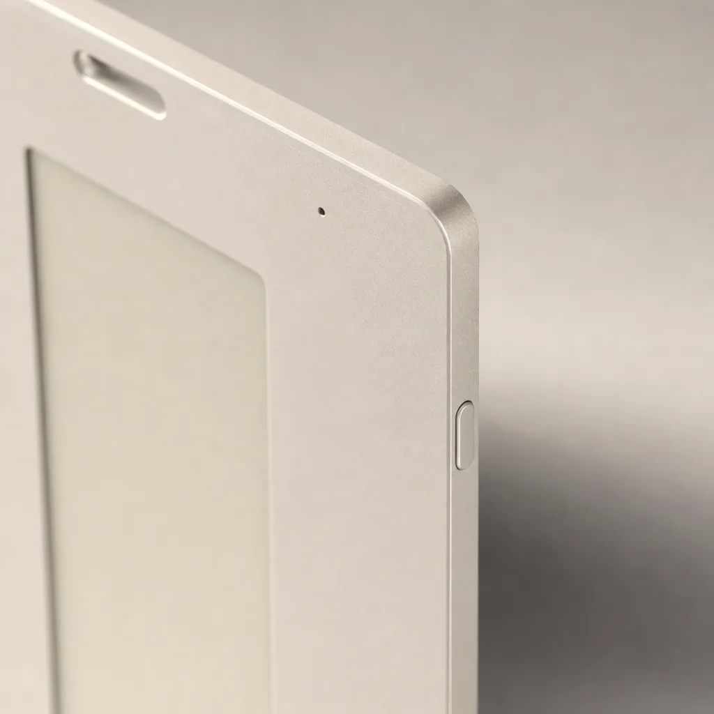 Concept render: macro of the card edge and side button